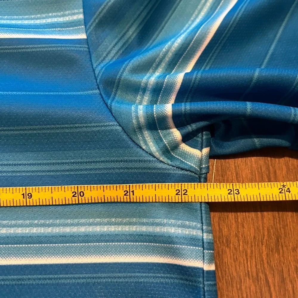 Pro Tour Men's AirPlay Blue Striped Golf Polo Shirt‎ NWT- Size L